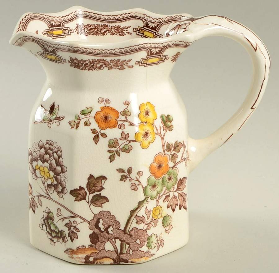 Manchu Brown Multicolor Small Fenton Jug by Mason's-1