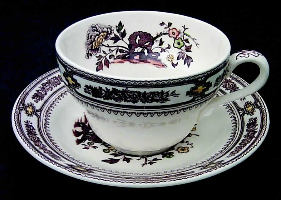 Manchu Brown Multicolor Oversized Cup & Saucer Set by Mason's-1