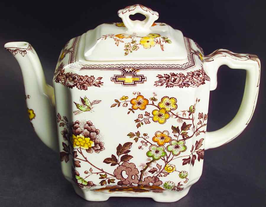Manchu Brown Multicolor Teapot & Lid by Mason's-1