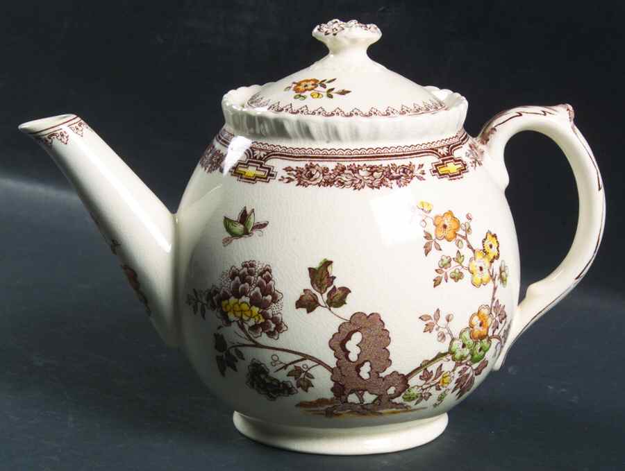Manchu Brown Multicolor Teapot & Lid by Mason's-1