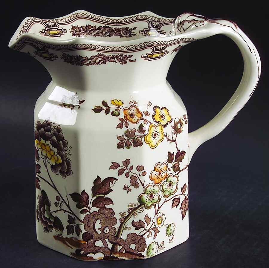 Manchu Brown Multicolor 40 Oz Fenton Jug by Mason's-1