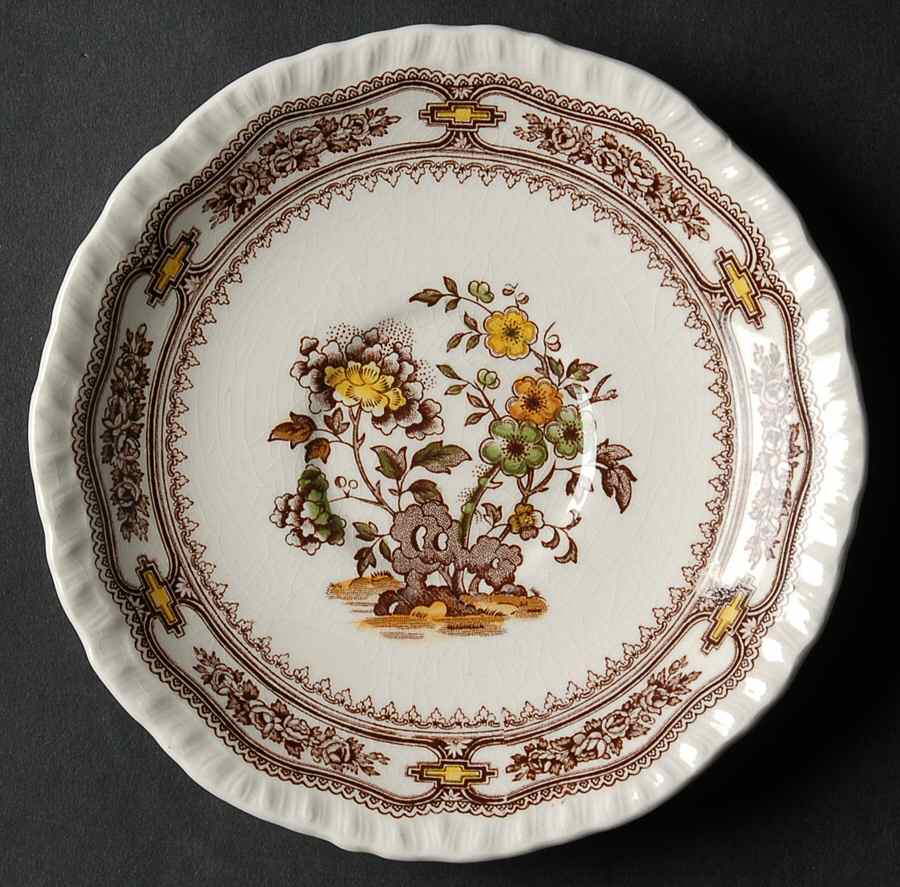 Manchu Brown Multicolor Saucer by Mason's-1