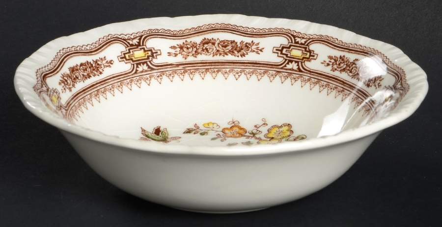 Manchu Brown Multicolor Coupe Cereal Bowl by Mason's-1