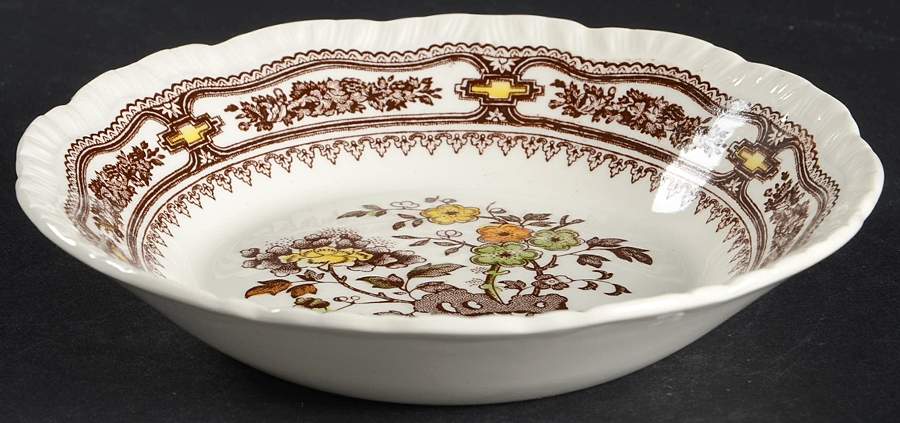 Manchu Brown Multicolor Fruit/Dessert (Sauce) Bowl by Mason's-1