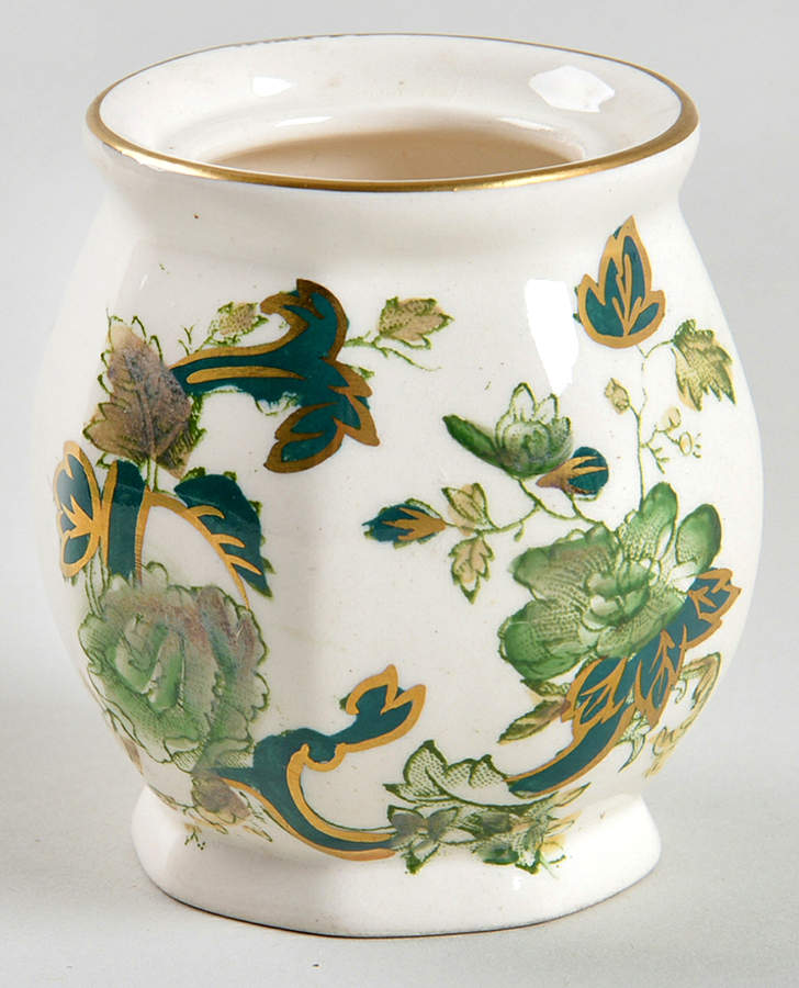 Mandalay Chartreuse (Gold Accent & Trim) Mustard Jar No Lid by Mason's-1