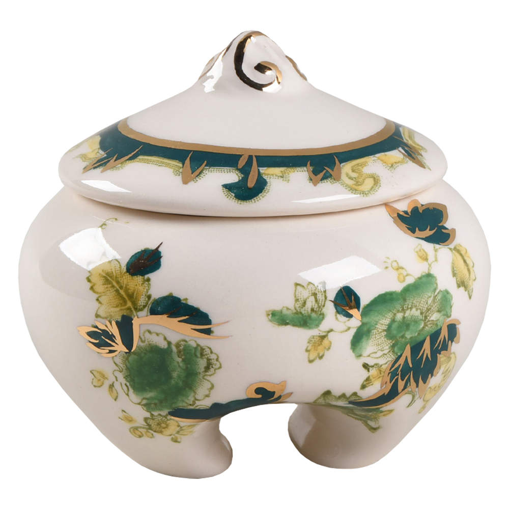 Mandalay Chartreuse (Gold Accent & Trim) Trinket Box & Lid by Mason's-1
