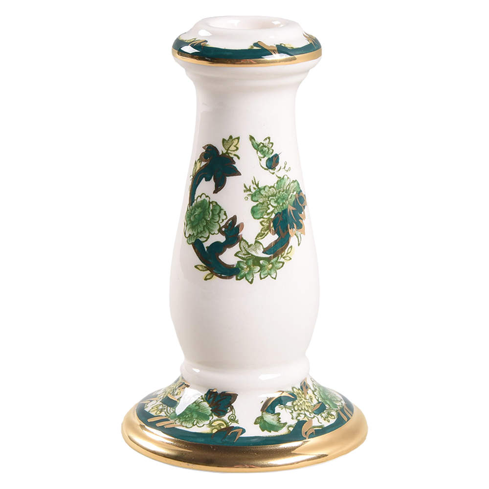 Mandalay Chartreuse (Gold Accent & Trim) Bruges Candlestick by Mason's-1