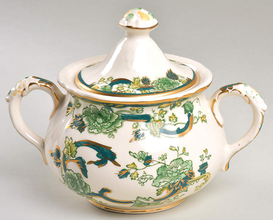Mandalay Chartreuse (Gold Accent & Trim) Sugar Bowl & Lid by Mason's-1
