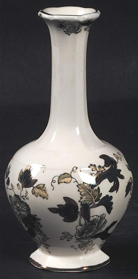 Mandalay Chartreuse (Gold Accent & Trim) Bud Vase by Mason's-1