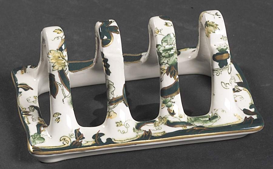 Mandalay Chartreuse (Gold Accent & Trim) Toast Server by Mason's-1