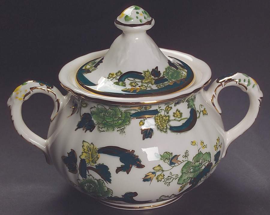 Mandalay Chartreuse (Gold Accent & Trim) Sugar Bowl & Lid by Mason's-1