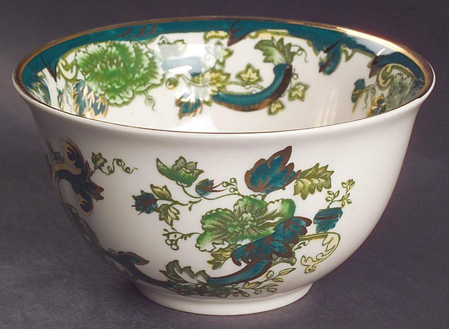 Mandalay Chartreuse (Gold Accent & Trim) Open Rice/Sugar Bowl by Mason's-1