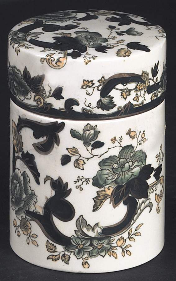 Mandalay Chartreuse (Gold Accent & Trim) Peking Jar & Lid by Mason's-1