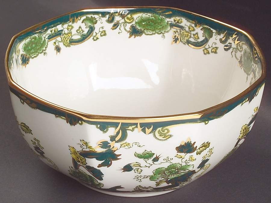 Mandalay Chartreuse (Gold Accent & Trim) 6" Octagonal Vegetable Bowl by Mason's-1