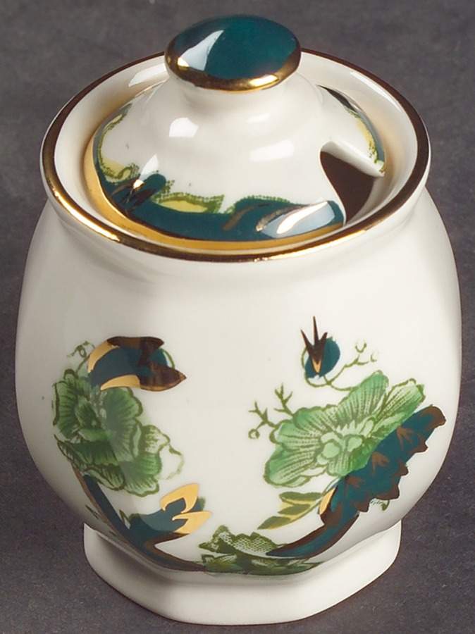 Mandalay Chartreuse (Gold Accent & Trim) Mustard Jar & Lid by Mason's-1