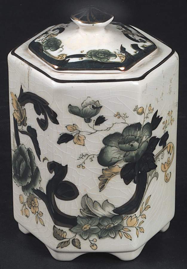 Mandalay Chartreuse (Gold Accent & Trim) Ming Jar & Lid by Mason's-1