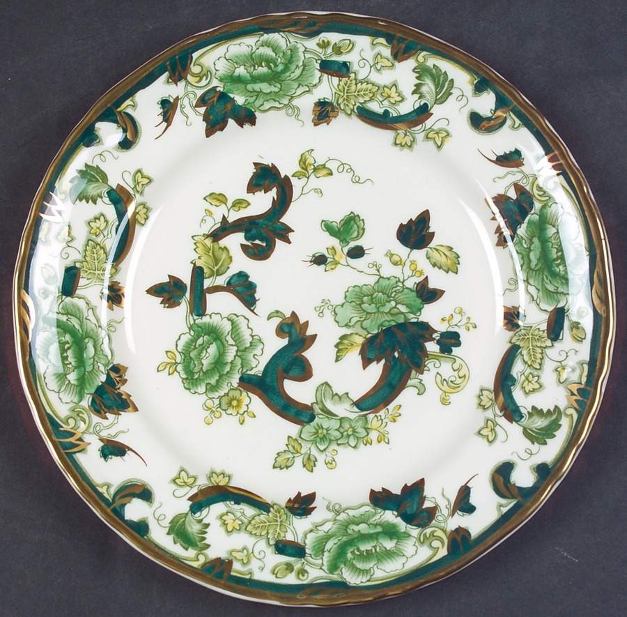 Mandalay Chartreuse (Gold Accent & Trim) Dessert/Pie Plate by Mason's-1