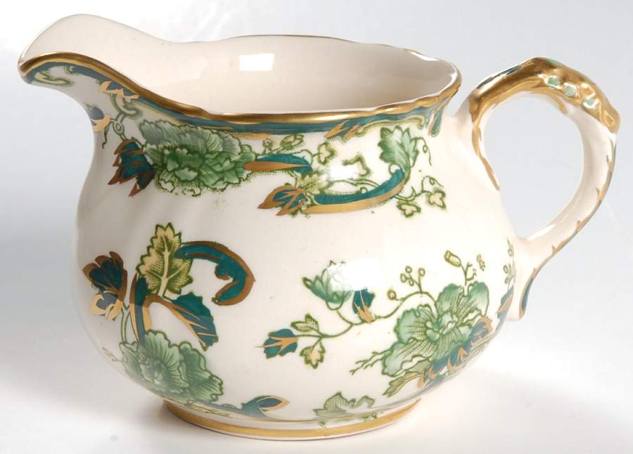 Mandalay Chartreuse (Gold Accent & Trim) Mini Creamer by Mason's-1