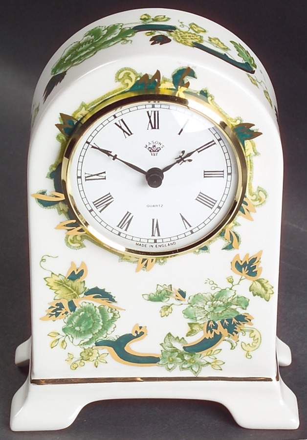 Mandalay Chartreuse (Gold Accent & Trim) Roman Clock by Mason's-1