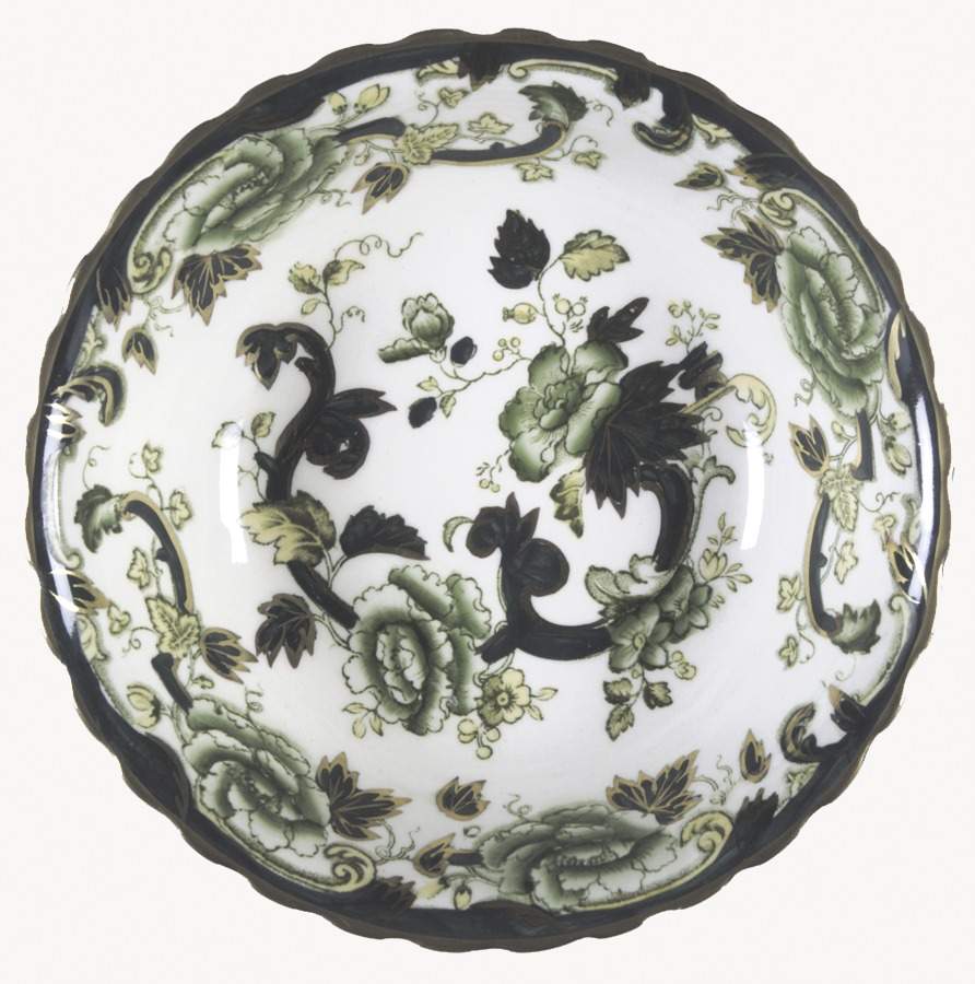 Mandalay Chartreuse (Gold Accent & Trim) Coupe Cereal Bowl by Mason's-1