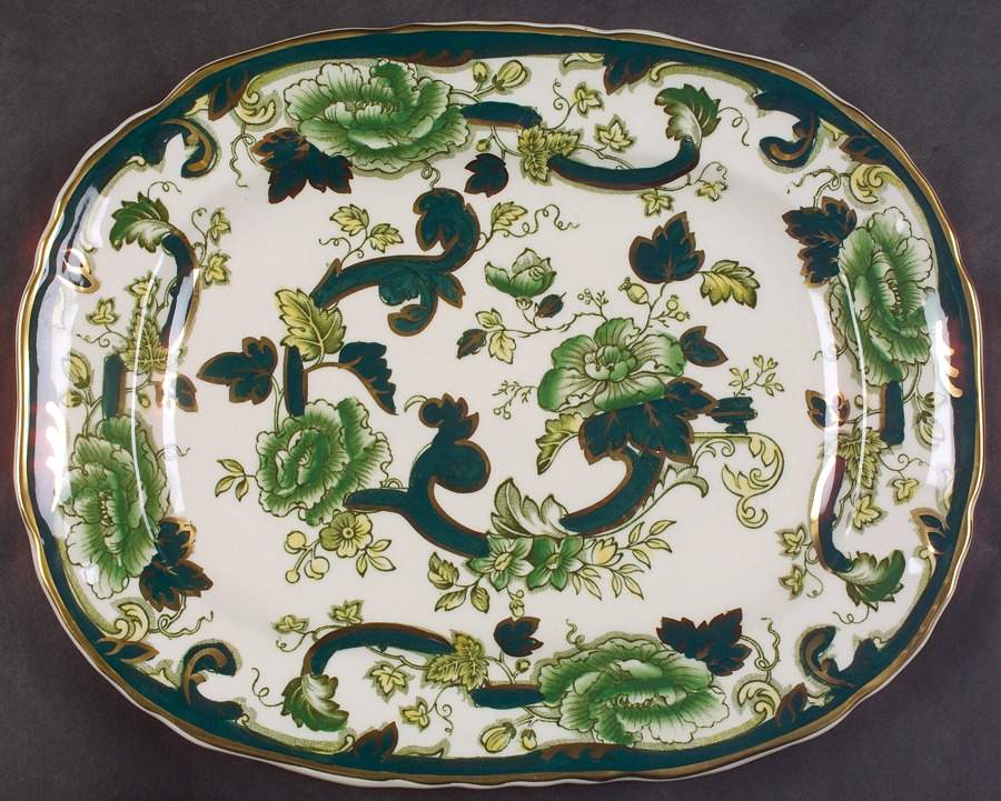 Mandalay Chartreuse (Gold Accent & Trim) Bedford Dish by Mason's-1