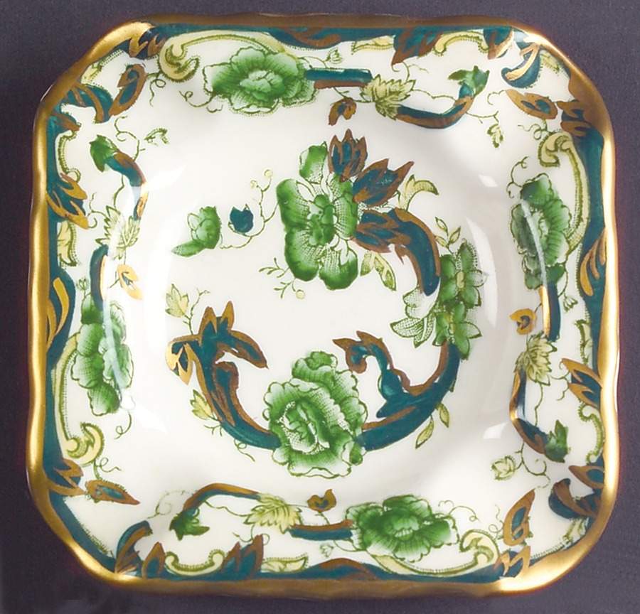 Mandalay Chartreuse (Gold Accent & Trim) Small Ashtray by Mason's-1