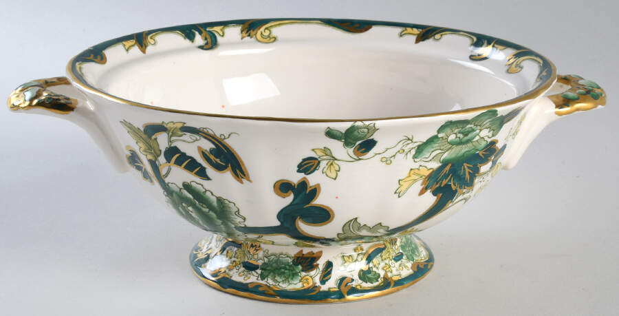 Mandalay Chartreuse (Gold Accent & Trim) Round Vegetable No Lid by Mason's-1