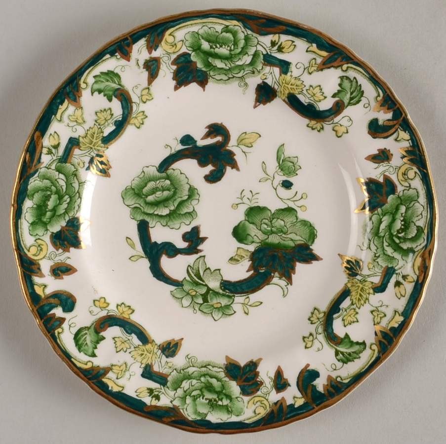 Mandalay Chartreuse (Gold Accent & Trim) Bread & Butter Plate by Mason's-1