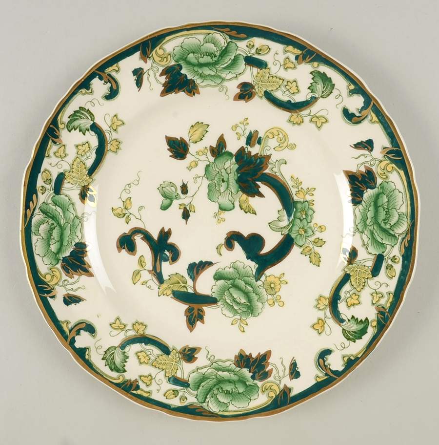 Mandalay Chartreuse (Gold Accent & Trim) Luncheon Plate by Mason's-1