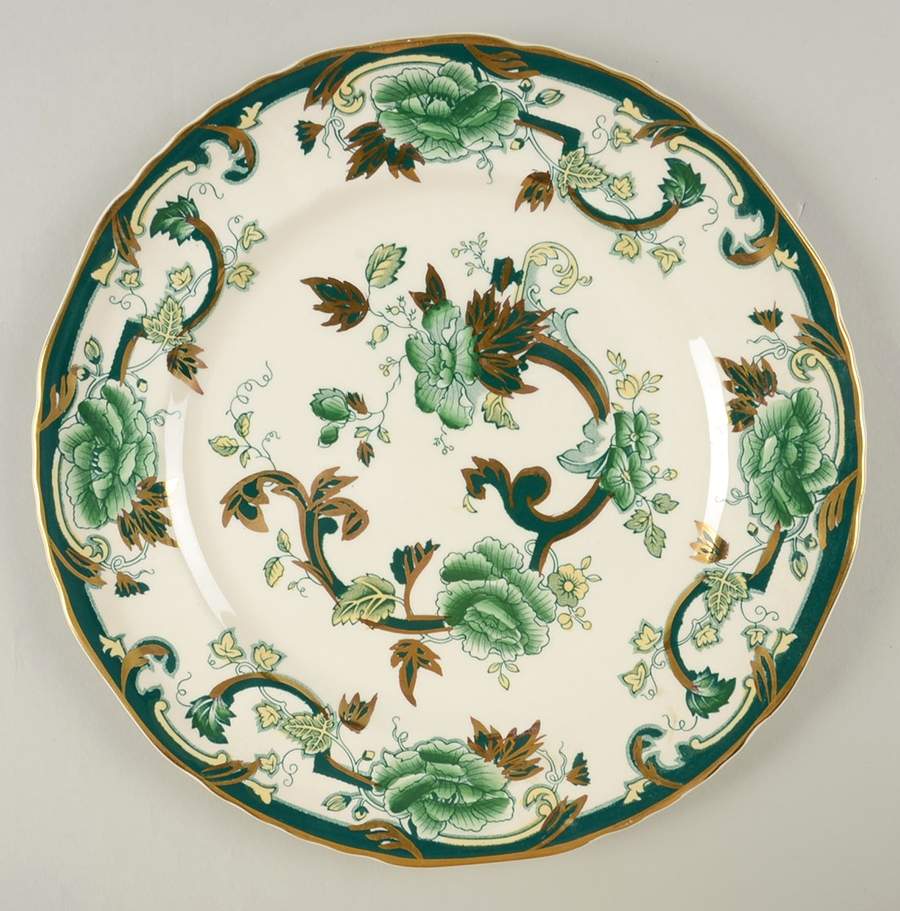 Mandalay Chartreuse (Gold Accent & Trim) Dinner Plate by Mason's-1