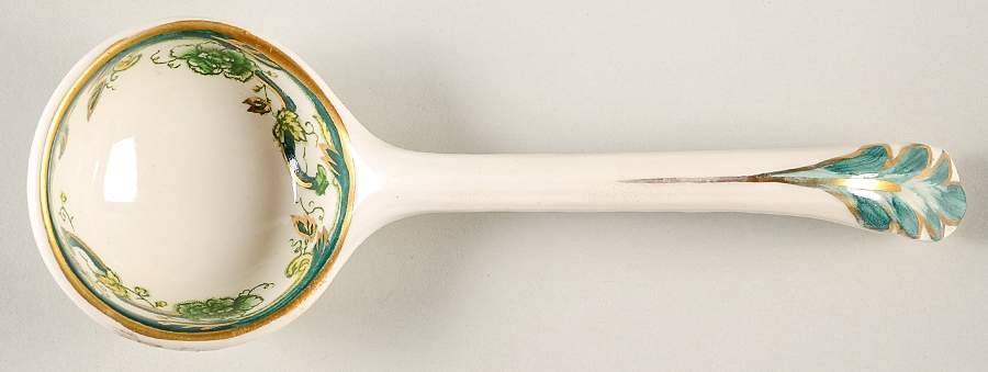Mandalay Chartreuse (Gold Accent & Trim) Solid Piece Sauce Ladle by Mason's-1