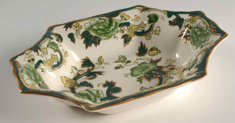 Mandalay Chartreuse (Gold Accent & Trim) Large Sweet Meat Dish by Mason's-1