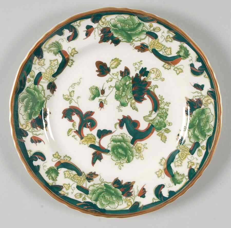 Mandalay Chartreuse (Gold Accent & Trim) Salad Plate by Mason's-1