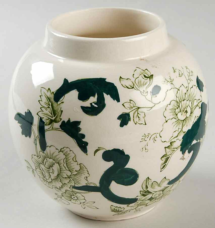 Mandalay-Chartreuse (No Trim) Small Prunus Jar No Lid by Mason's-1