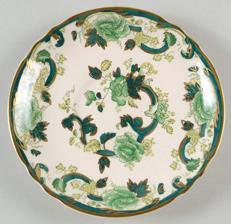 Mandalay Chartreuse (Gold Accent & Trim) Saucer for Cream Soup Bowl by Mason's-1