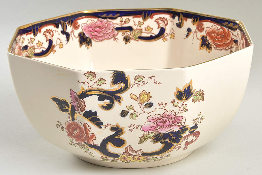 Mandalay Blue Multicolor 8" Octagonal Vegetable Bowl by Mason's-1