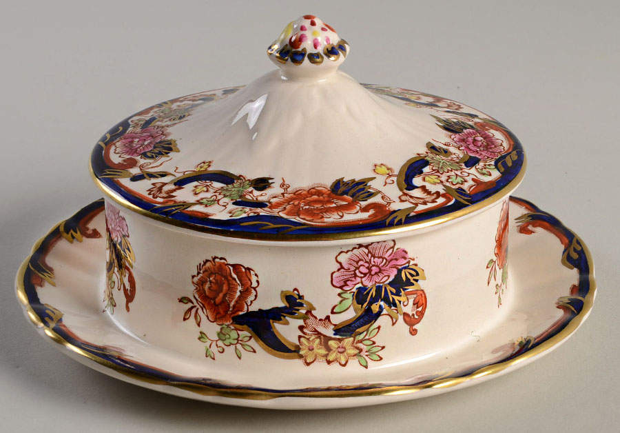 Mandalay Blue Multicolor Butter Box & Lid by Mason's-1