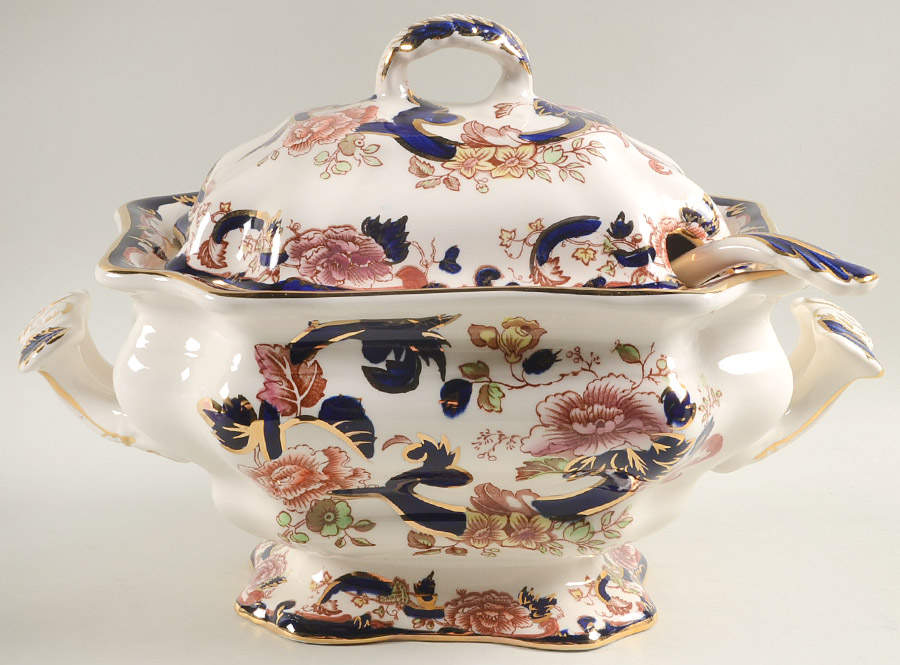 Mandalay Blue Multicolor Tureen & Lid w/Ladle by Mason's-1
