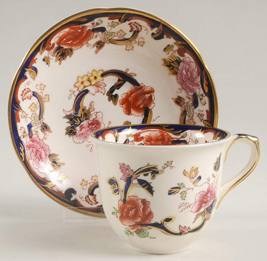 Mandalay Blue Multicolor Flat Cup & Saucer Set by Mason's-1