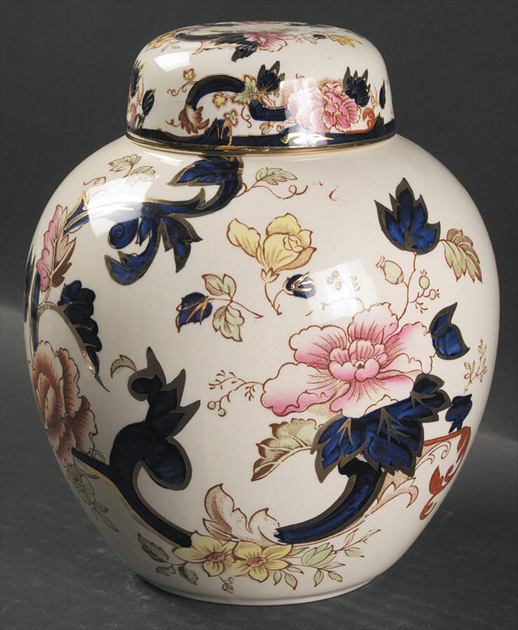 Mandalay Blue Multicolor Medium Prunus Jar & Lid by Mason's-1