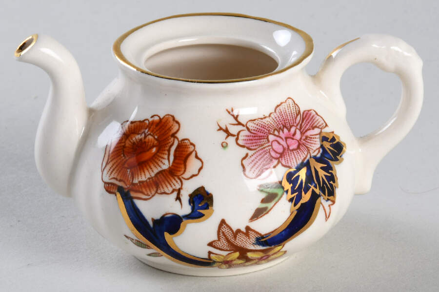 Mandalay Blue Multicolor Miniature Teapot No Lid by Mason's-1