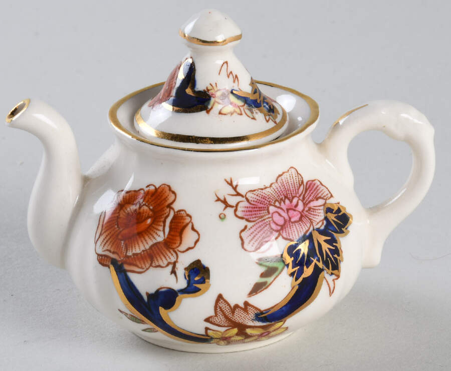 Mandalay Blue Multicolor Miniature Teapot & Lid by Mason's-1