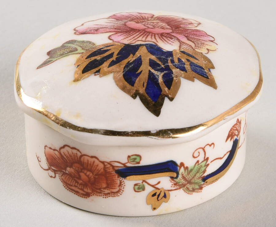 Mandalay Blue Multicolor Miniature Round Box by Mason's-1