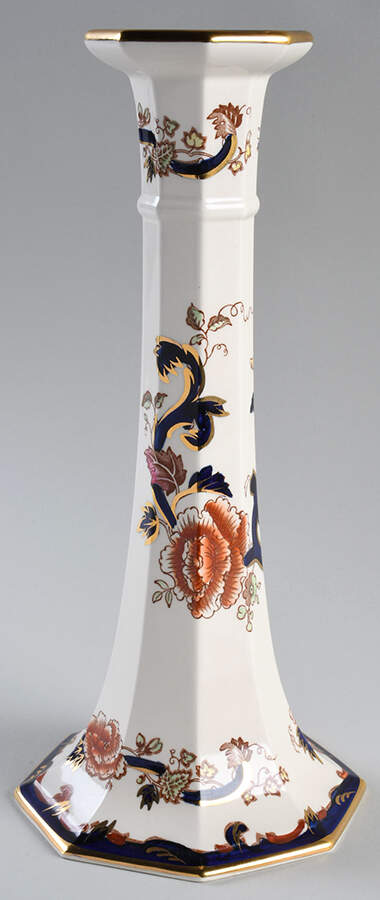 Mandalay Blue Multicolor 11" Candlestick by Mason's-1