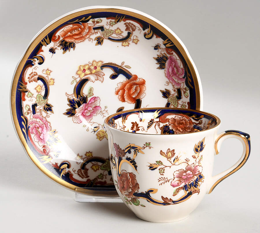 Mandalay Blue Multicolor Flat Cup & Saucer Set by Mason's-1