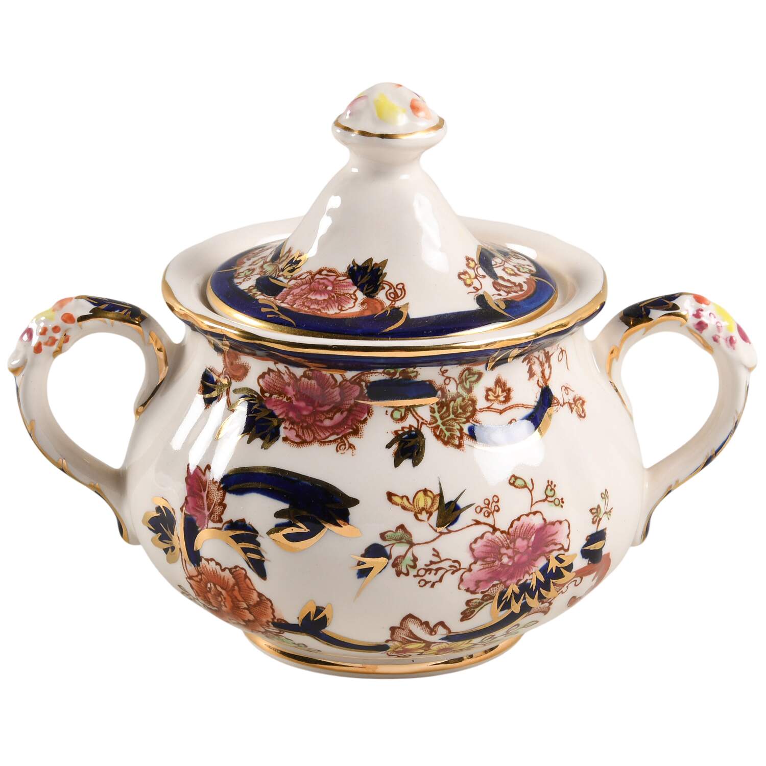 Mandalay Blue Multicolor Sugar Bowl & Lid by Mason's-1