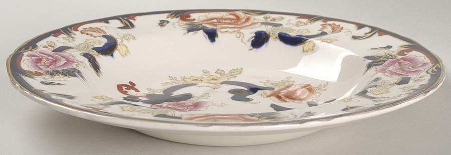 Mandalay Blue Multicolor Rim Soup Bowl by Mason's-1