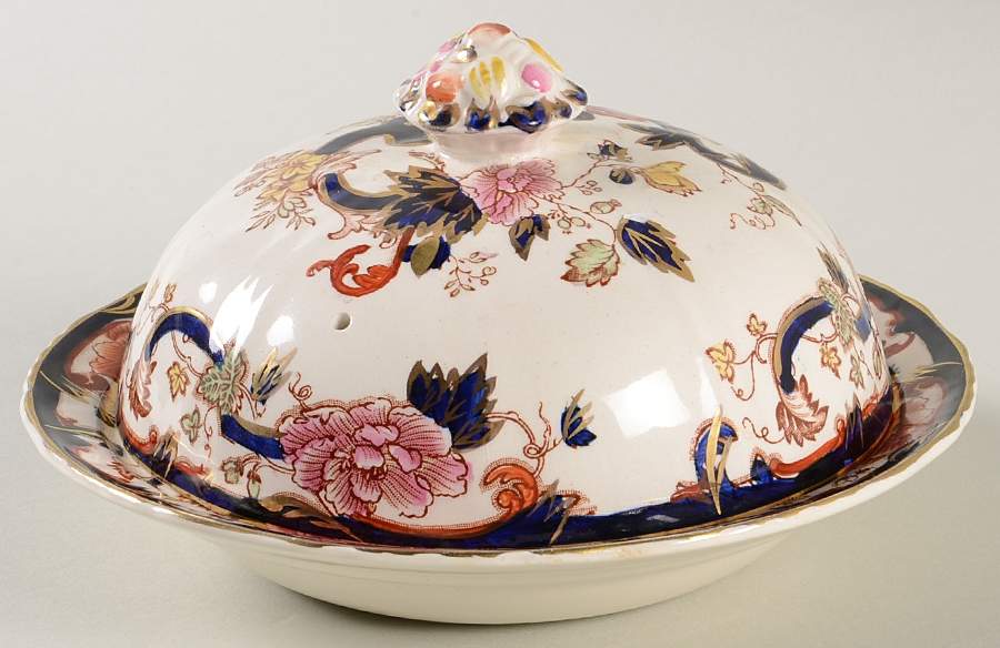 Mandalay Blue Multicolor Round Covered Butter by Mason's-1