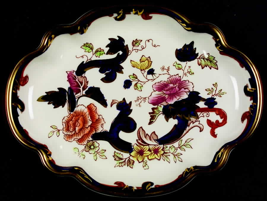 Mandalay Blue Multicolor Rose Tray 8" by Mason's-1