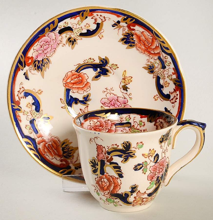 Mandalay Blue Multicolor Flat Demitasse Cup & Saucer Set by Mason's-1
